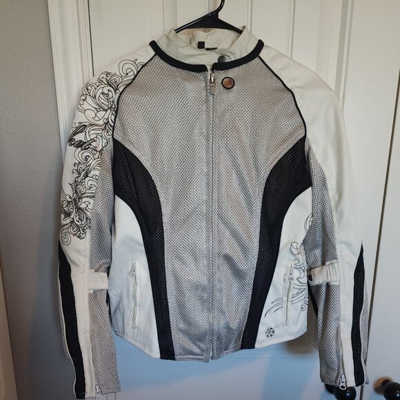 Joe Rocket Cleo White & Gray Mesh Motorcycle Jacket - Woman's Size M - Picture 1 of 15